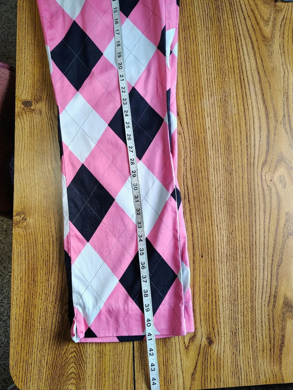 Loudmouth Golf Pants Men's Pink Black Argyle size 32/30. - Picture 4 of 14